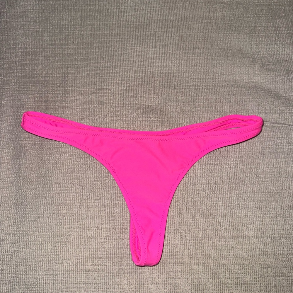 Whitefox Women's Neon Pink Bikini Thong Bottom - Swim